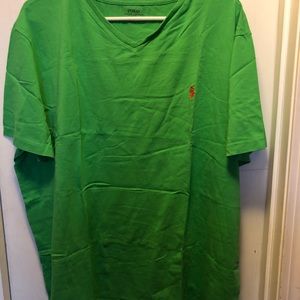 Green V-Neck Casual Ralph Lauren T